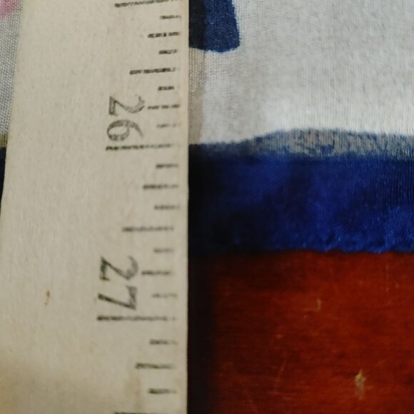 Vintage Italian Floral Polyester Scarf Bold Pink Blue Design 27 by 27 Inches - Picture 4 of 11